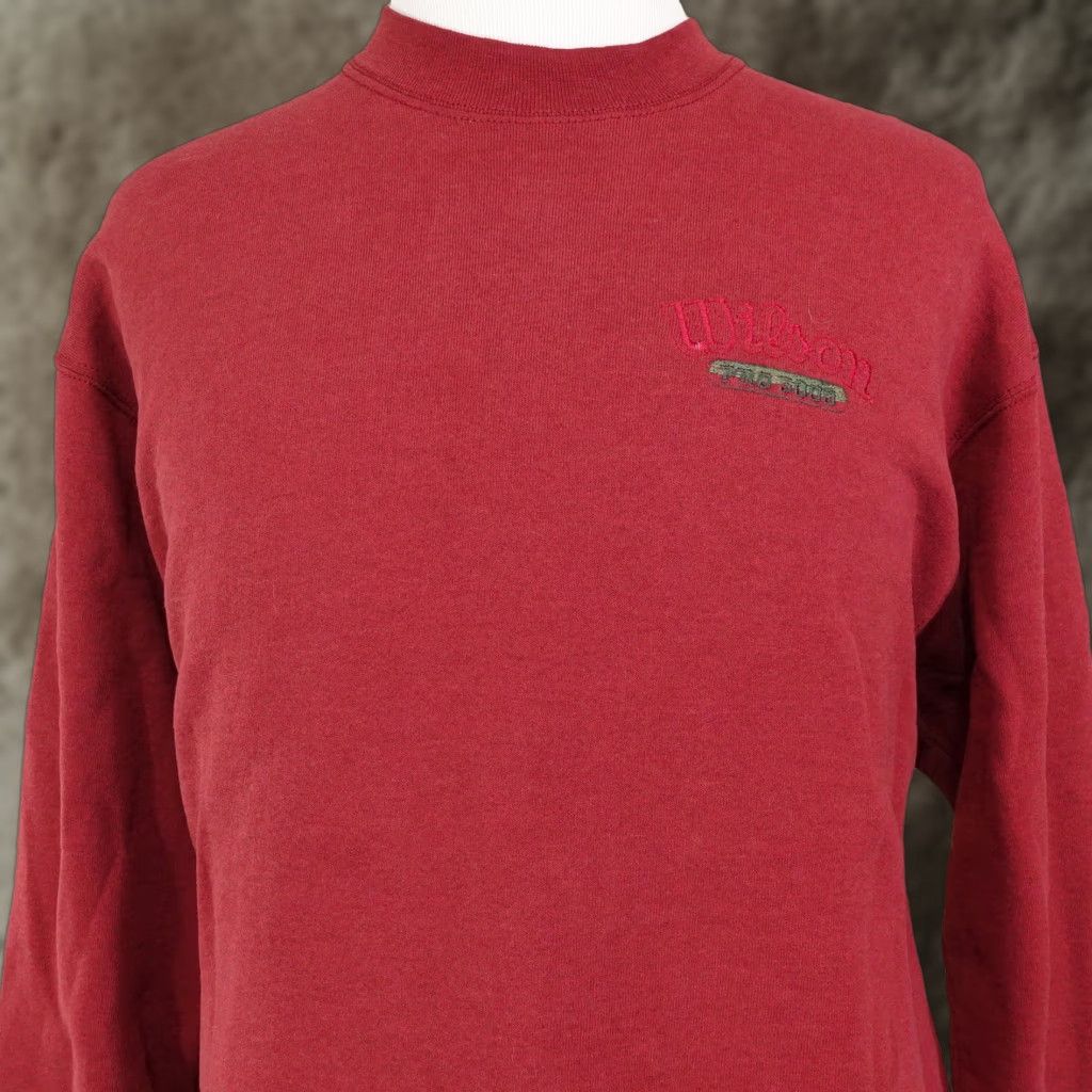 Wilson VINTAGE Wilson Sweatshirt PRO 5000 Red USA Made Crew Neck XL Mens Sweatshirt Vintage 80s 90s Red Wilson Pro 5000 Crew Neck XL Mens Size US XL / EU 56 / 4 - 1 Thumbnail