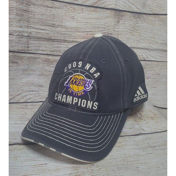 Adidas Vtg LA Lakers Championship 2009 Hat #8 Size ONE SIZE - 3 Thumbnail