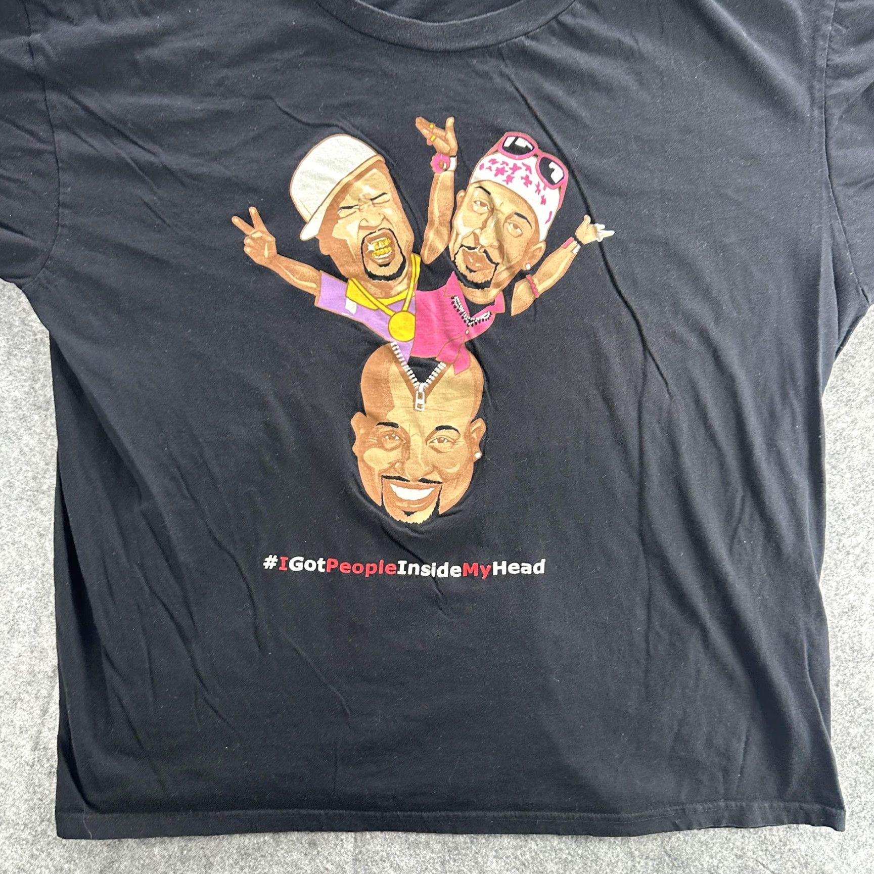 Hanes VINTAGE Hanes Black Graphic T-Shirt Mens XL Short Sleeve Hip Hop Comedy Parody 90s Size US XL / EU 56 / 4 - 3 Thumbnail