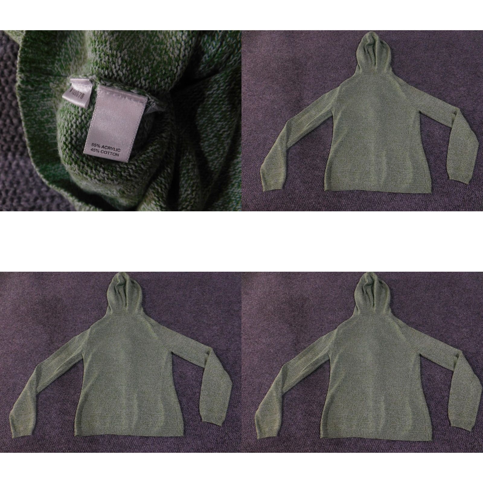 Loft LOFT Ann Taylor Hoodie Sweater Womens XS Green Full Zip Knit Marled Hooded Size XS / US 0-2 / IT 36-38 - 8 Thumbnail