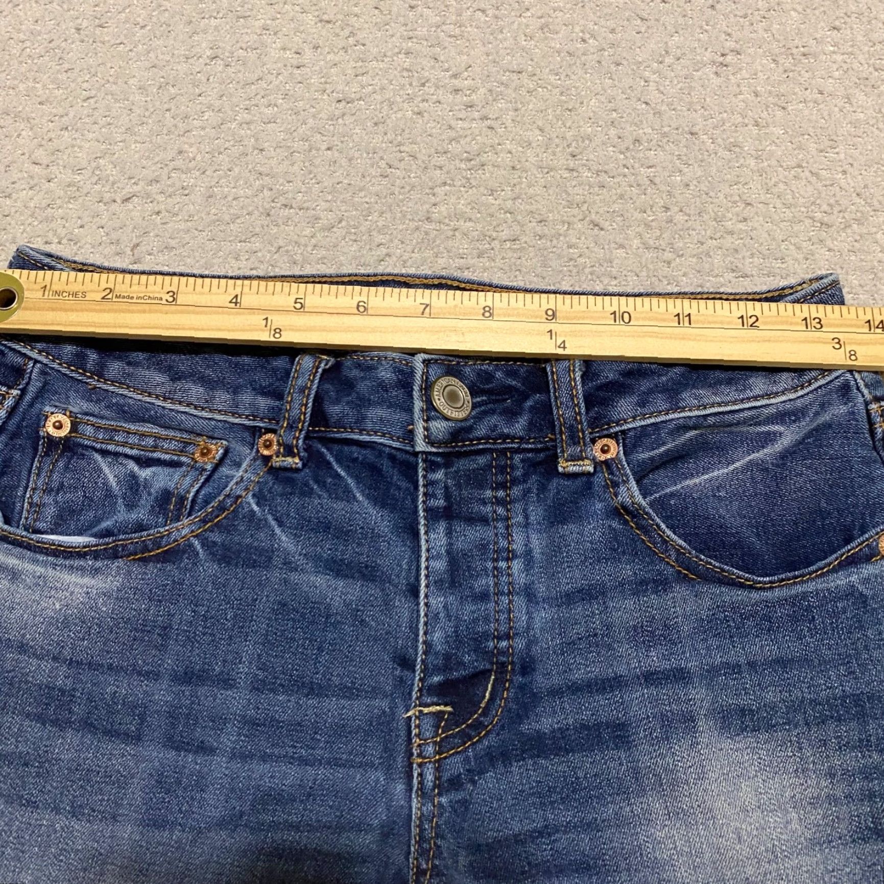 American Eagle Outfitters VINTAGE American Eagle Outfitters Jeans Womens 0 Blue Denim Dark Wash Cropped 90s Stretch Low Rise 5-Pocket Regular Size 25" / US 0 / IT 36 - 5 Thumbnail