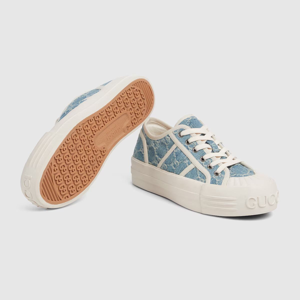 Gucci Gucci Chunky Monogram GG Logo Denim Platform Sneakers 36.5 Size US 6.5 / IT 36.5 - 8 Thumbnail