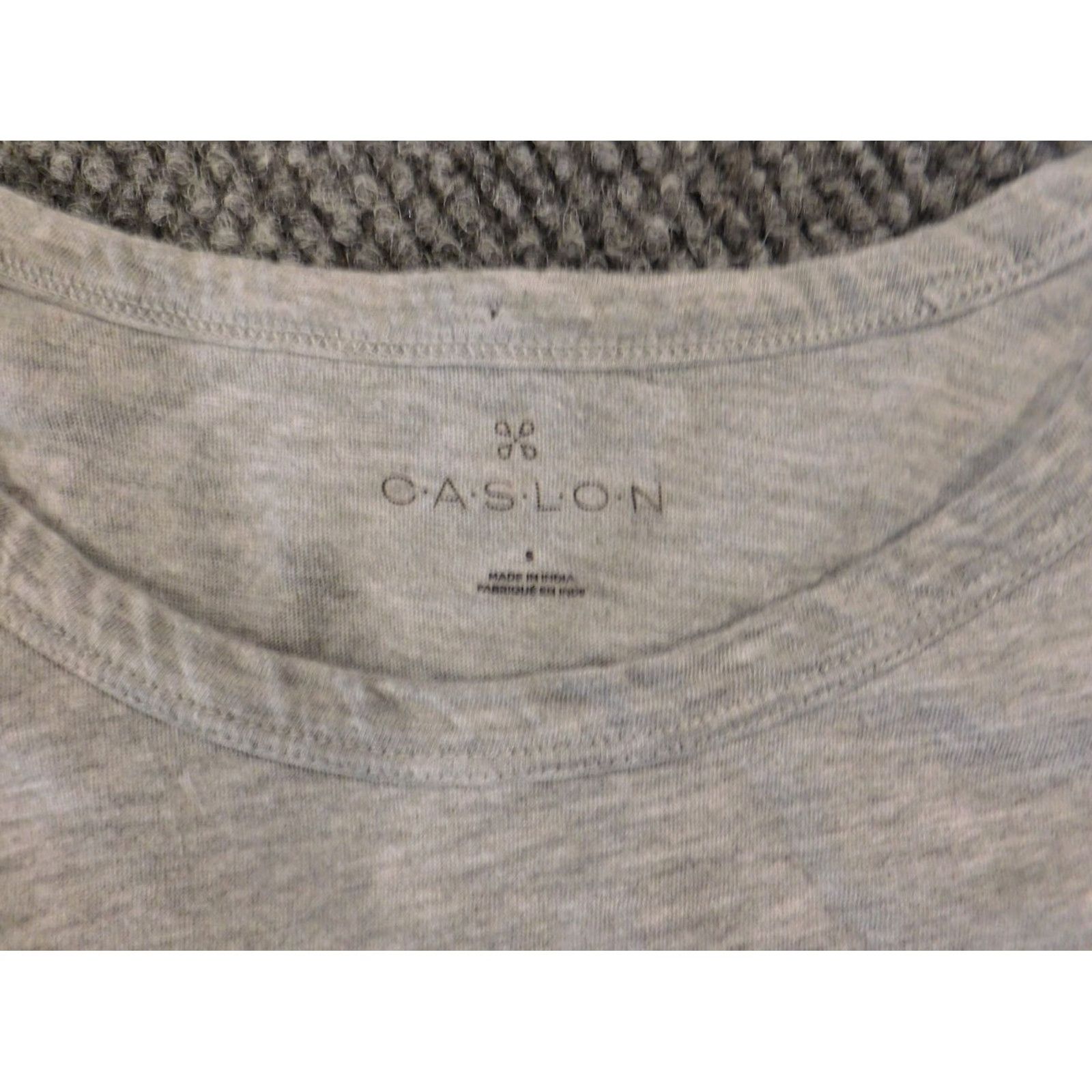 Vintage Caslon Womens Blouse Small Gray pullover stretch Casual Knit Cotton Button-Down Short Sleeve Raglan Pocket Modern Regular Womens Size S / US 4 / IT 40 - 5 Thumbnail