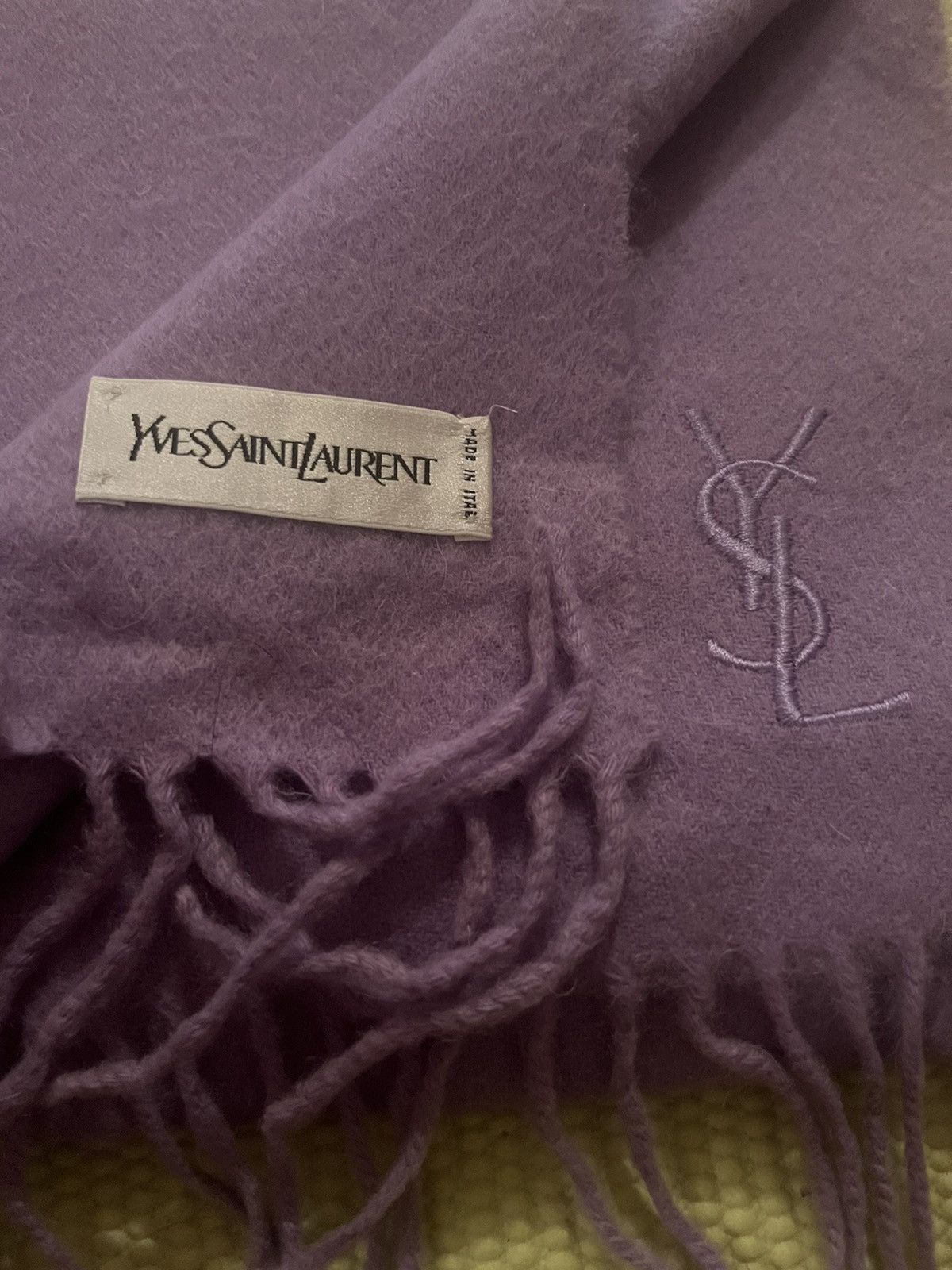 Yves Saint Laurent YSL Cashmere Light Purple Scarf Size ONE SIZE - 3 Thumbnail