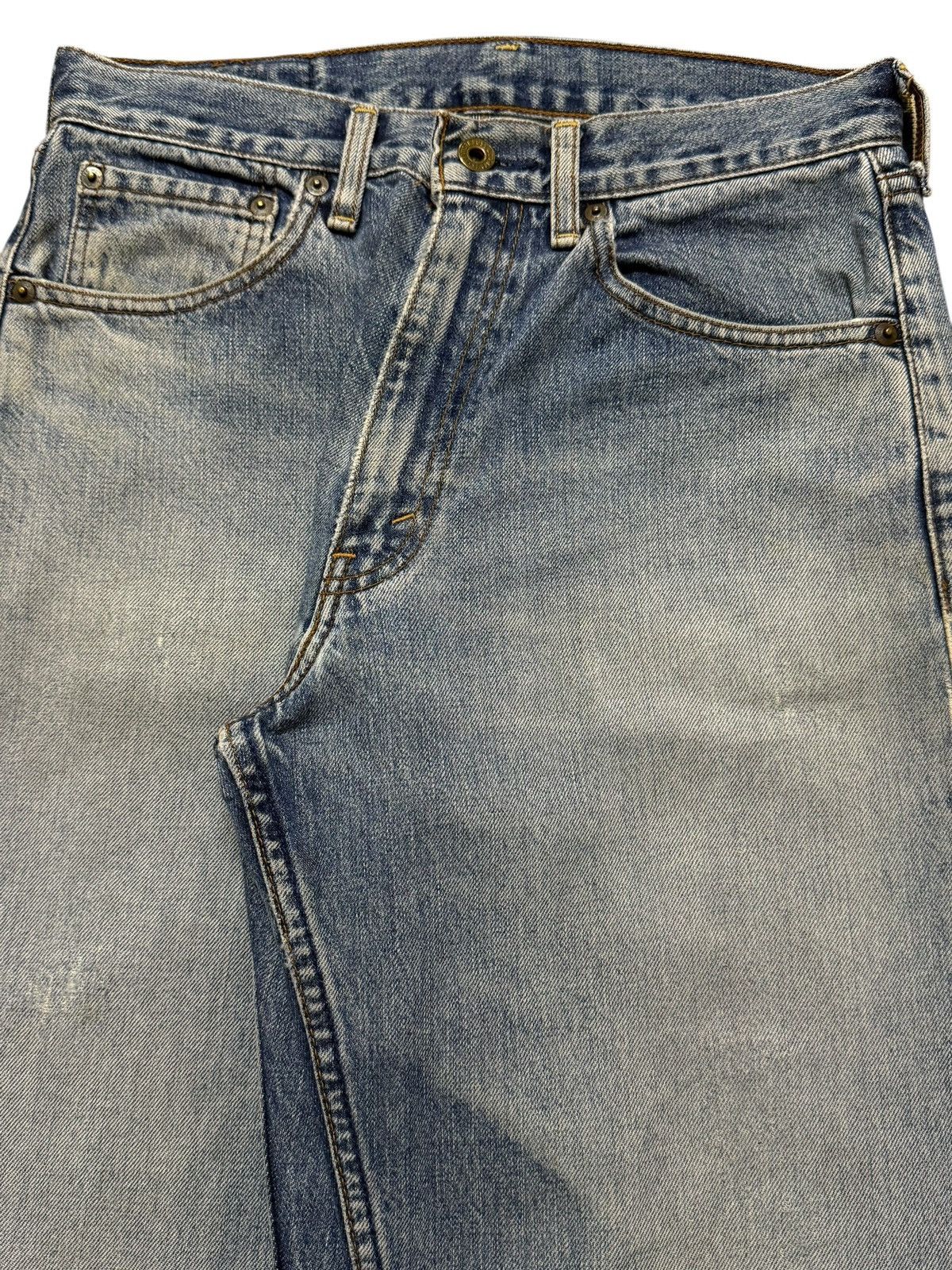 Levi's Vintage 90s Levis 504 Blue Faded Wash Wide Leg Baggy Jeans Size US 29 - 3 Thumbnail