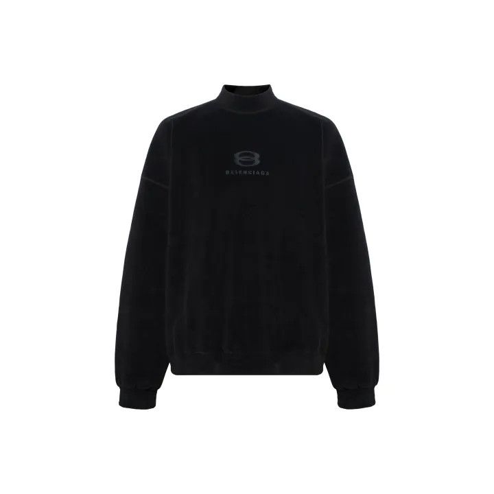 Balenciaga Balenciaga Black Embroidered Logo Sweatshirt 0079 Size US S / EU 44-46 / 1 - 1 Thumbnail