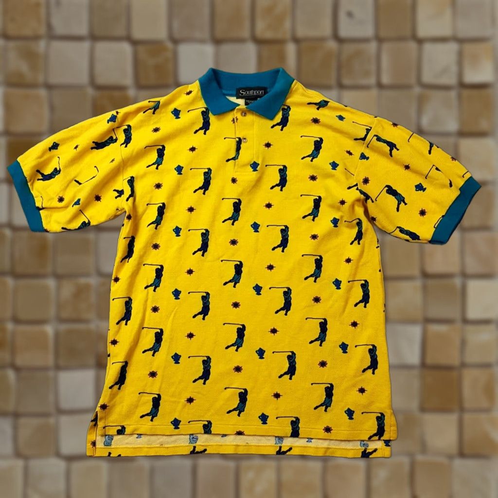 Vintage VINTAGE Southport Polo Shirt Mens M Yellow Golf PGA USA Made 90s Casual Short Sleeve Button-Up Polo Shirt Size US M / EU 48-50 / 2 - 1 Thumbnail