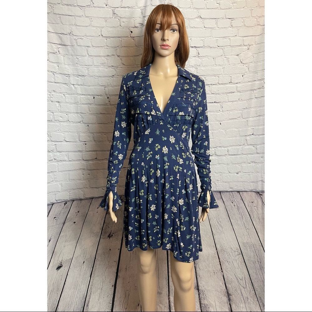 Free People NWT New $128 Free People Good Days Floral Print Mini Blue D Size M / US 6-8 / IT 42-44 - 3 Thumbnail