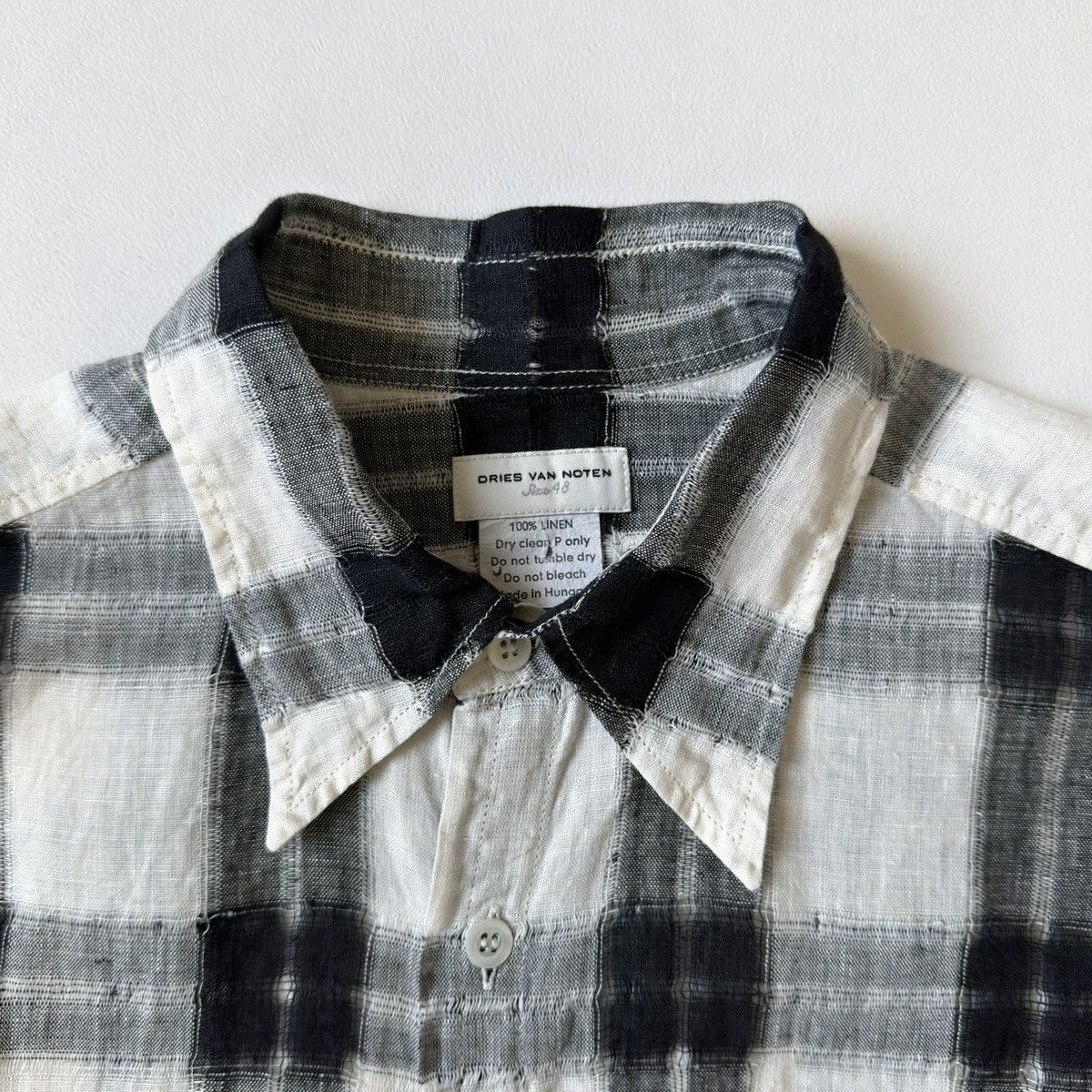 Dries Van Noten Early 2000s ‘Cobweb Weave’ Check Shirt Size US M / EU 48-50 / 2 - 7 Thumbnail