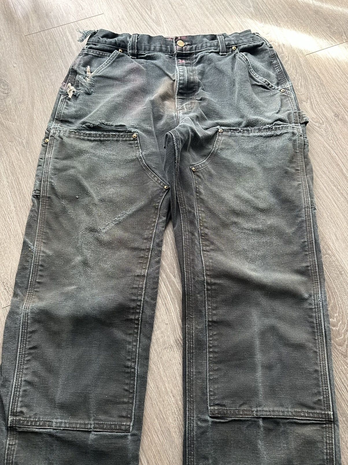 Carhartt carhartt double knee pants workwear sun faded Size US 32 / EU 48 - 2 Thumbnail
