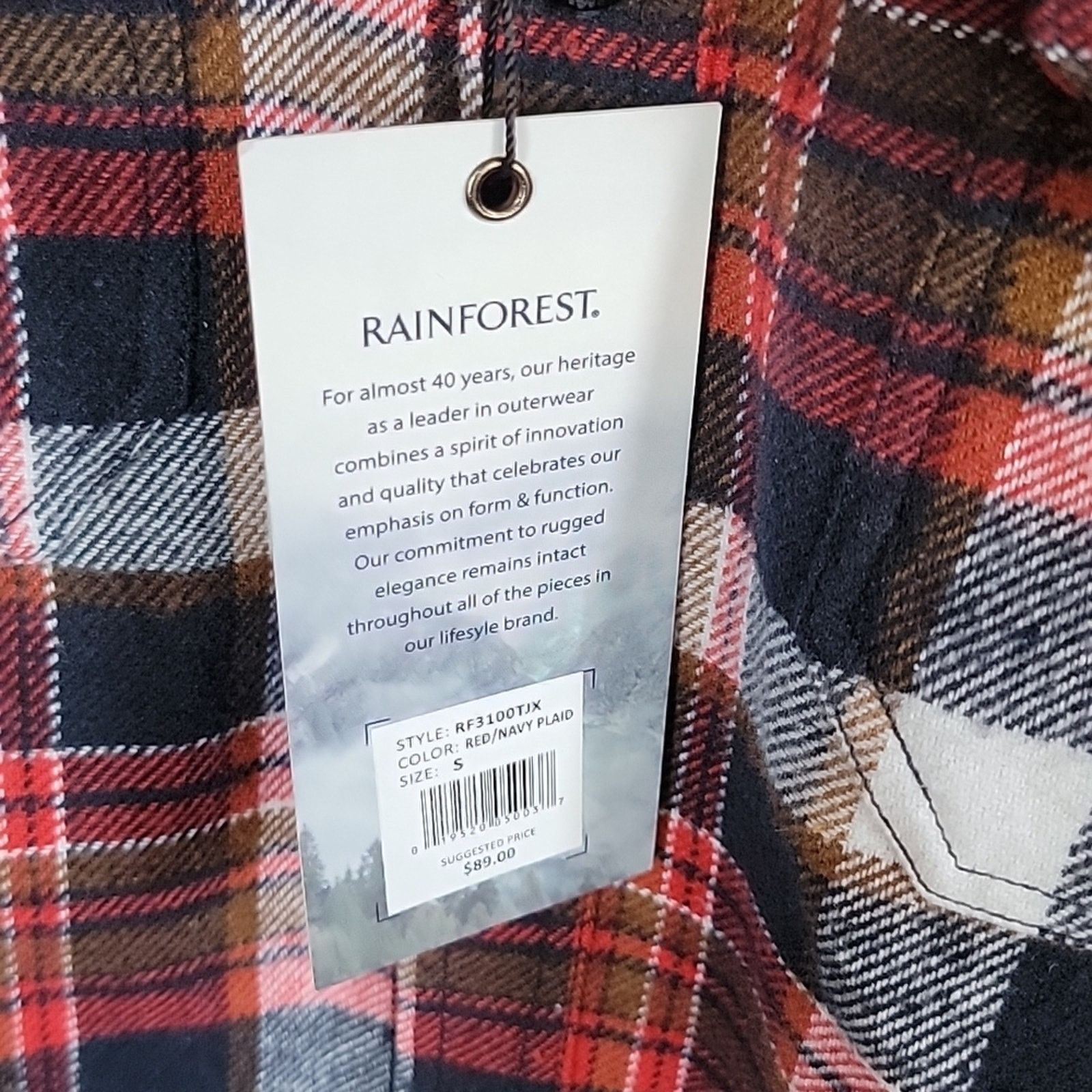 Rainforest Rainforest Red Navy Plaid Flannel Shirt Size Small Size US S / EU 44-46 / 1 - 5 Thumbnail