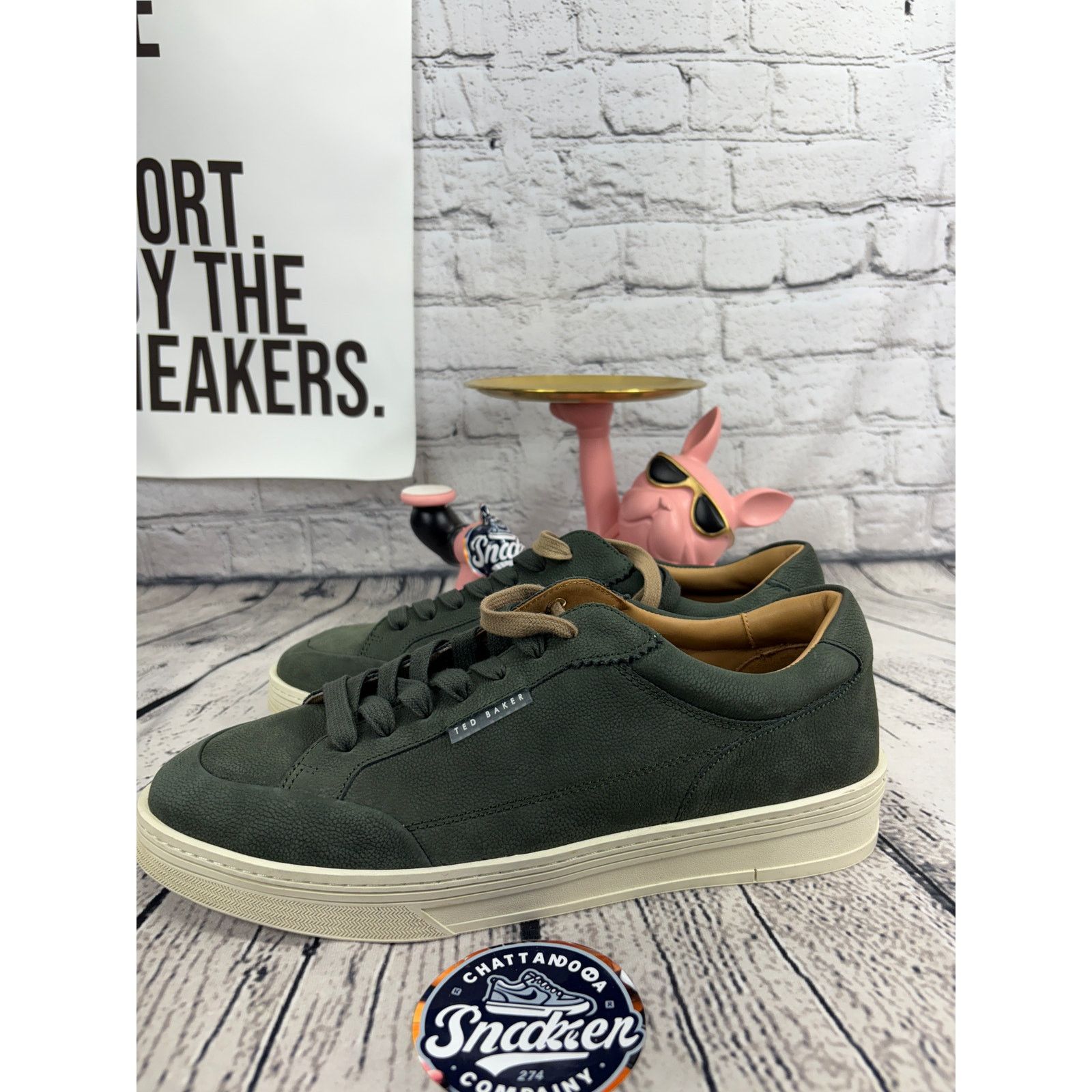 Ted Baker Ted Baker London Hampstead Lace Up Sneaker Mens 12 Green NEW Size US 12 / EU 45 - 2 Thumbnail