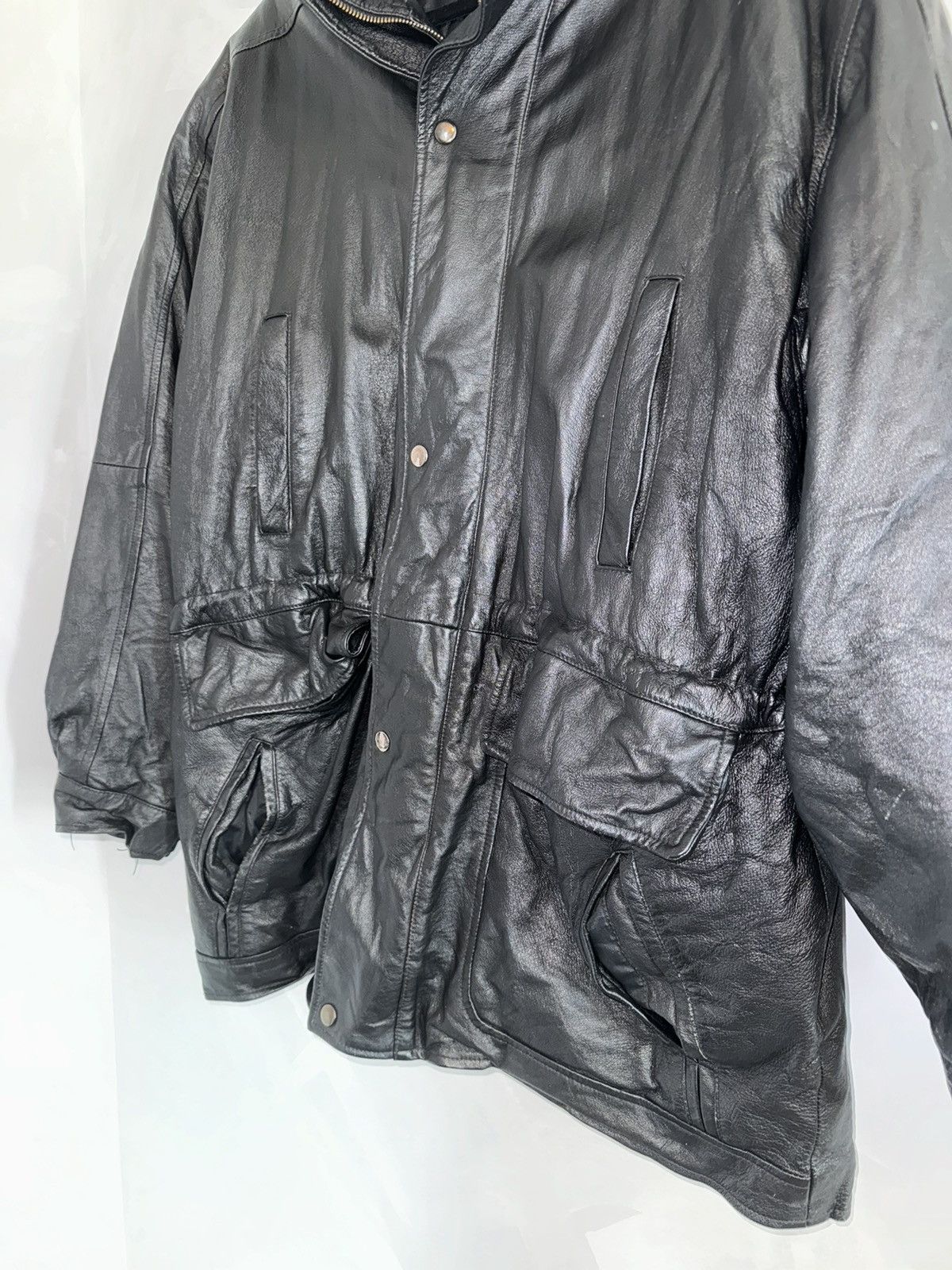 Genuine Leather × Vintage Protocol Oversized Insulated Leather Jacket Distressed Size US XL / EU 56 / 4 - 3 Thumbnail
