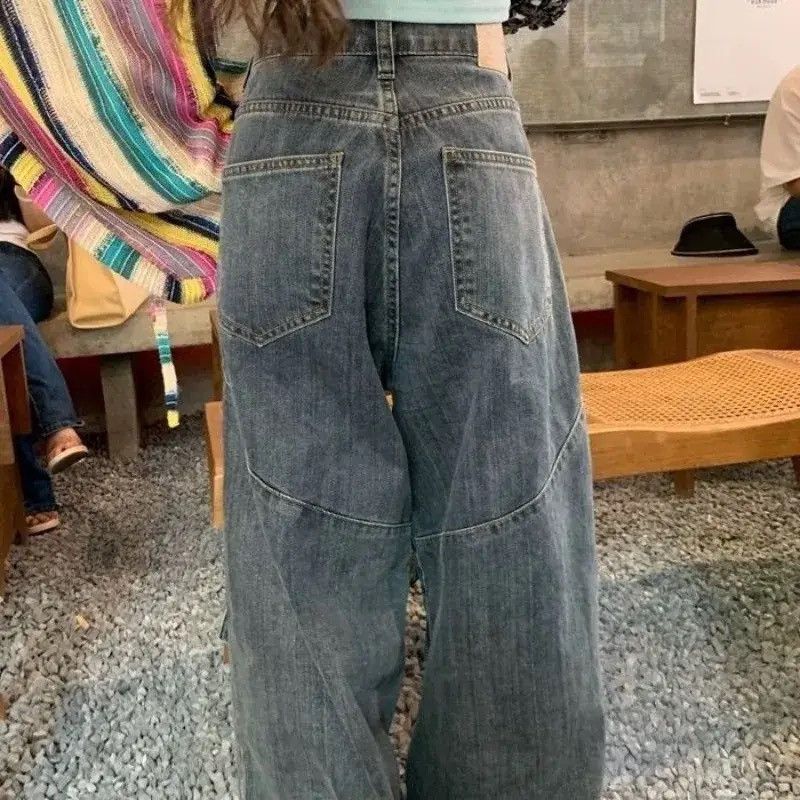 Japanese Brand × Vintage Vintage Cargo Jeans Women Oversize Y2K Grunge Baggy Denim Size 31" - 2 Thumbnail