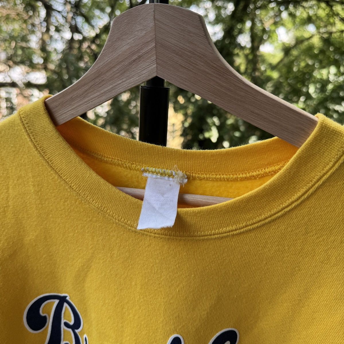 Vintage 90s Brooklyn New York Yellow Sweatshirt ERD Grunge Faded Size US XL / EU 56 / 4 - 6 Thumbnail
