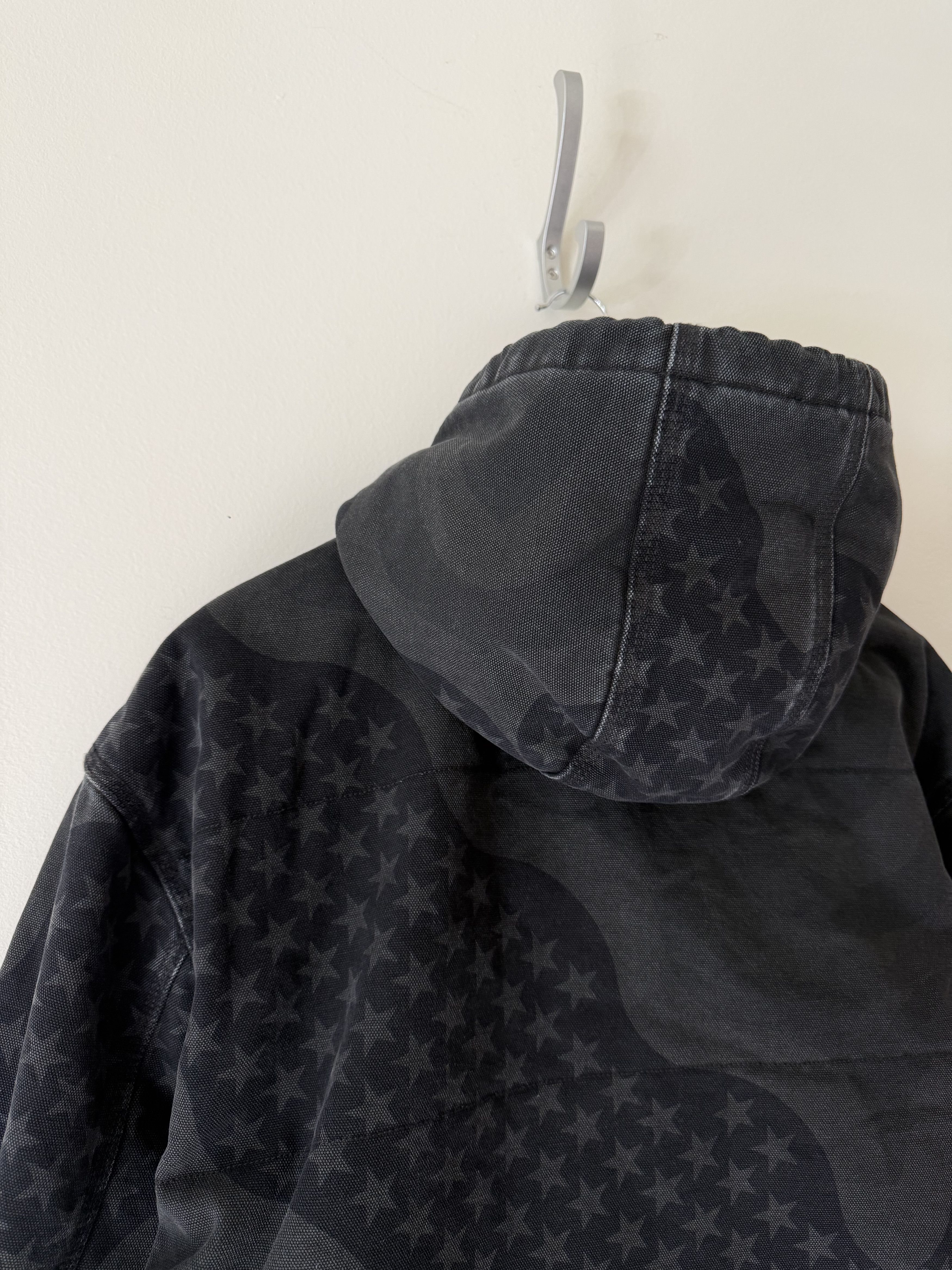 Supreme Supreme Flag Quilted Hooded Work Jacket in Black Size US XL / EU 56 / 4 - 6 Thumbnail