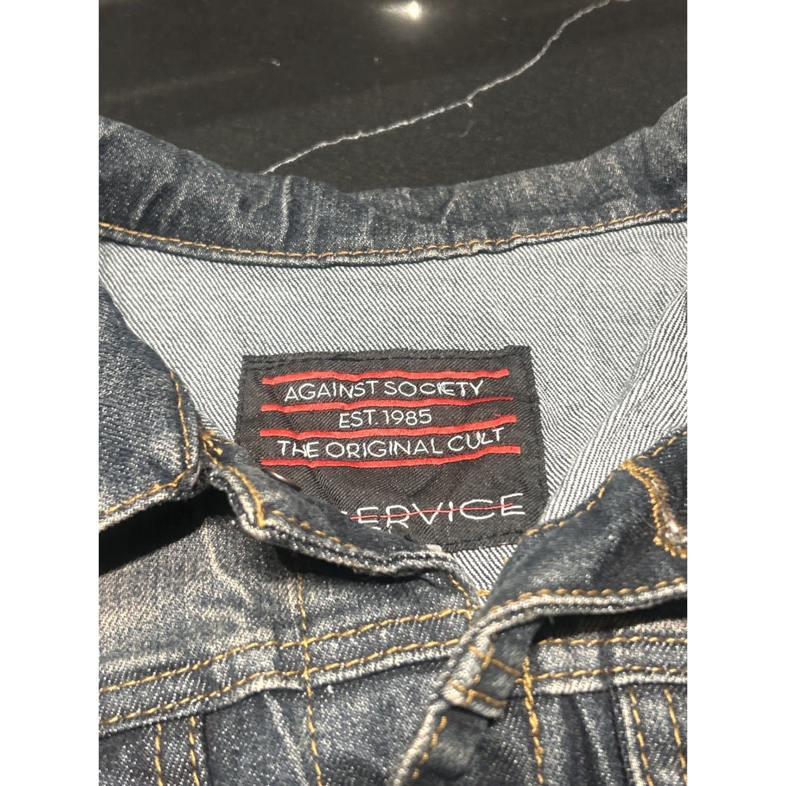 Lip Service Lip Service Denim Jacket Blue M Goth Distressed Med Navy? Size M / US 6-8 / IT 42-44 - 2 Thumbnail