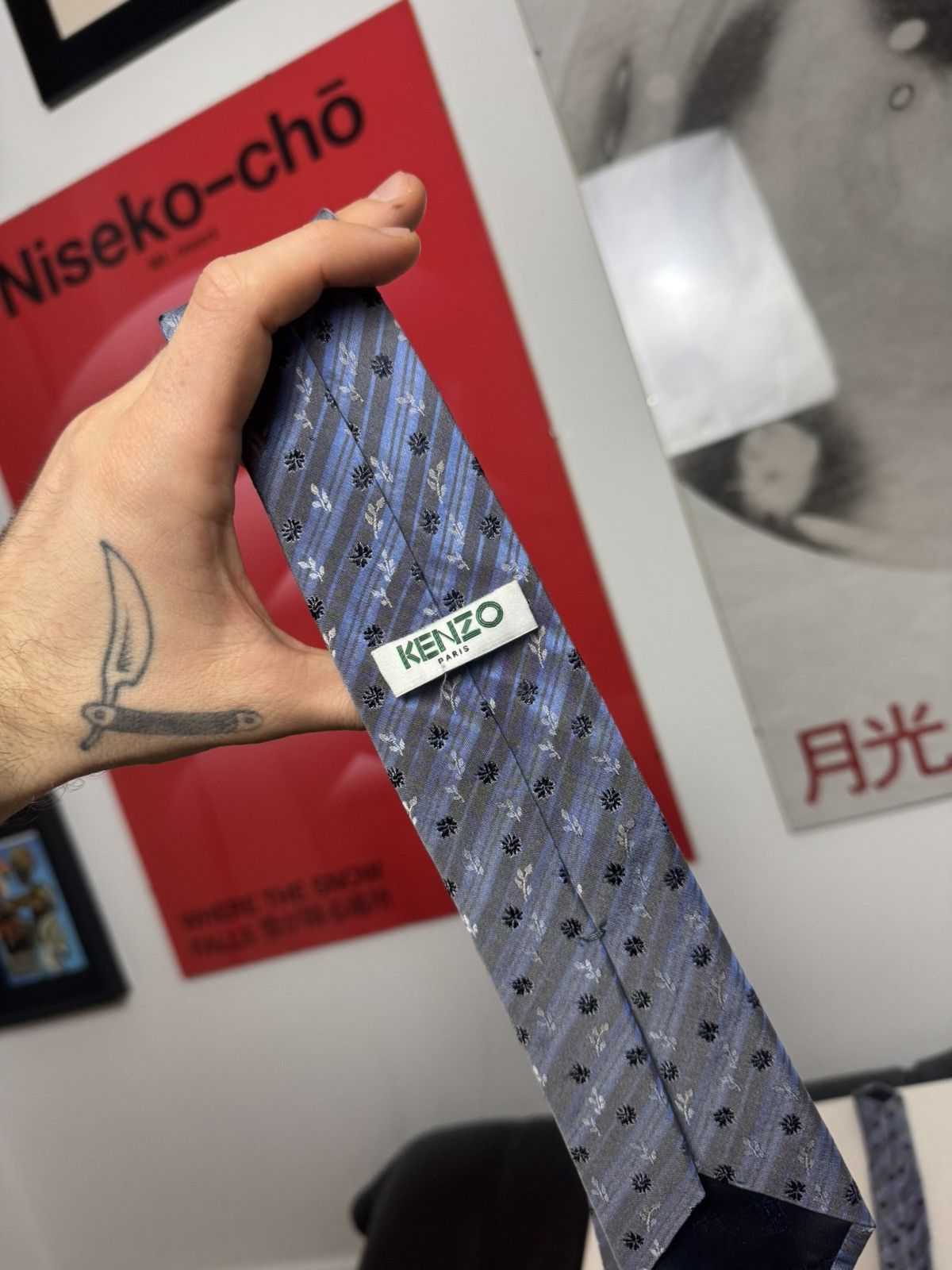 Kenzo Kenzo Paris Tie Archive Y2k Vintage Designer Flowers Blue Size ONE SIZE - 3 Thumbnail