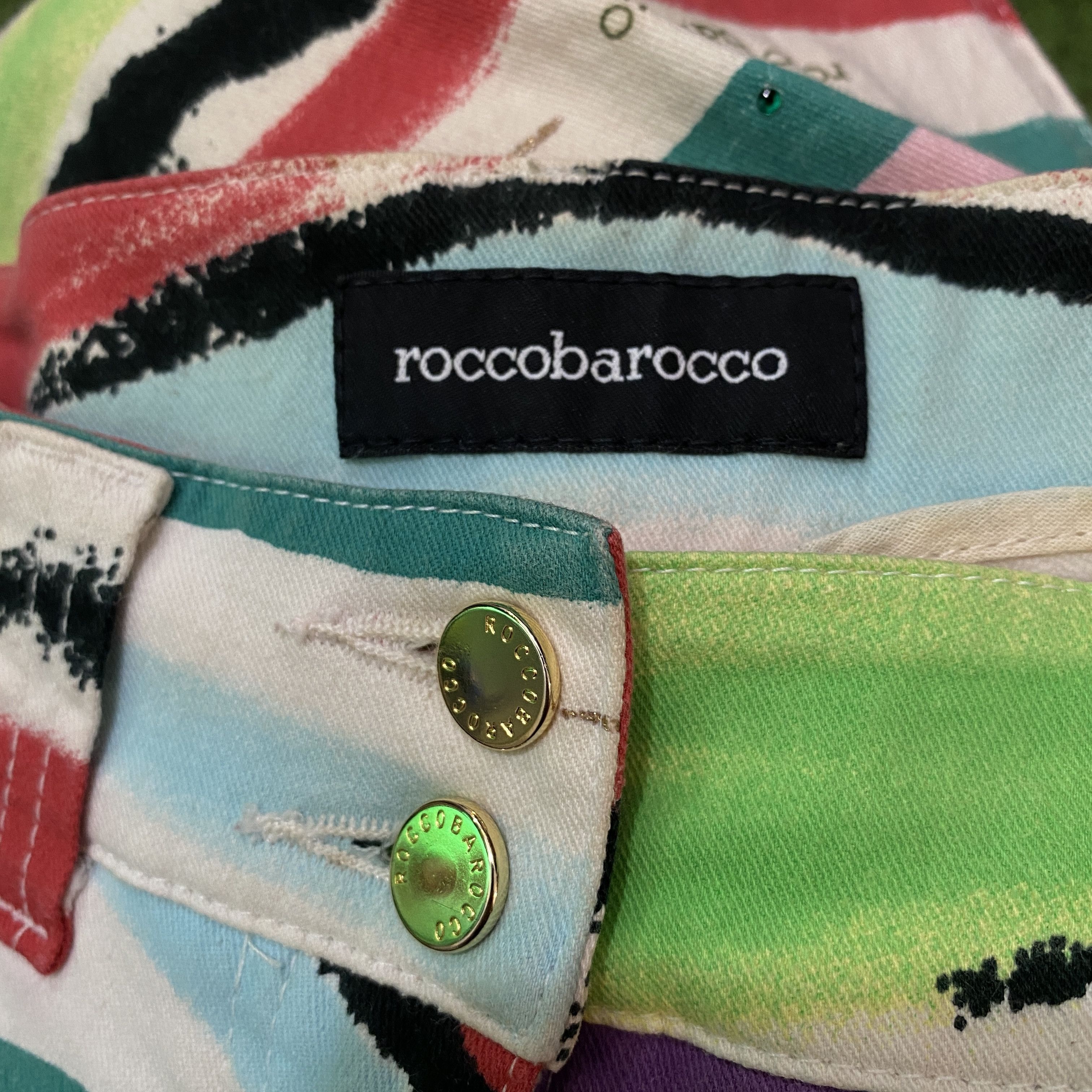 Vintage Roccobarocco y2k deadstock multicolour zebra pants - S Size 28" / US 6 / IT 42 - 3 Thumbnail