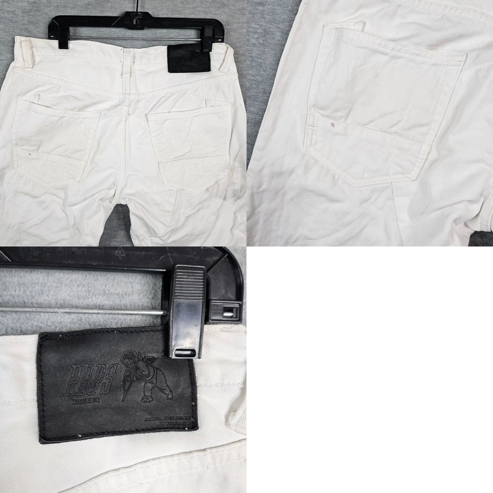 Prps PRPS Jeans Men White Mid-Rise Five Pocket Zippered Front Biker Sz 36 Stained Size US 36 / EU 52 - 10 Thumbnail