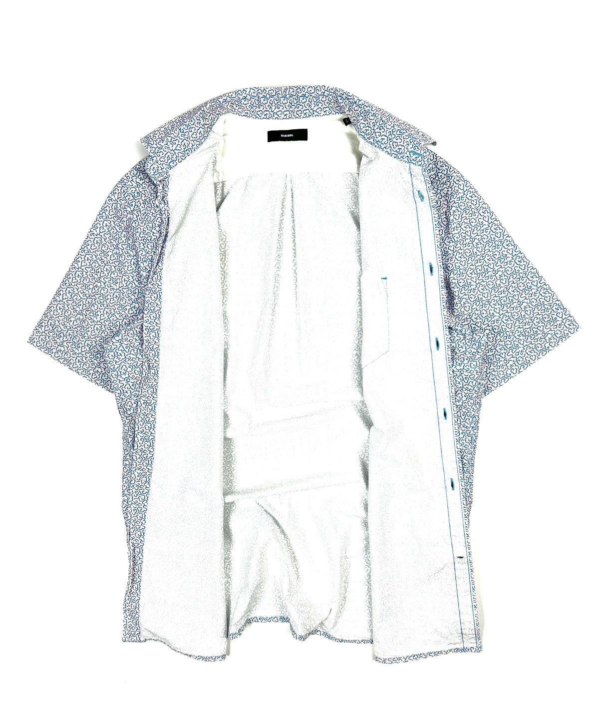 Diesel Diesel Button-Up Shirt Blue Abstract Cloud Print Vintage Xl Size US XL / EU 56 / 4 - 4 Thumbnail