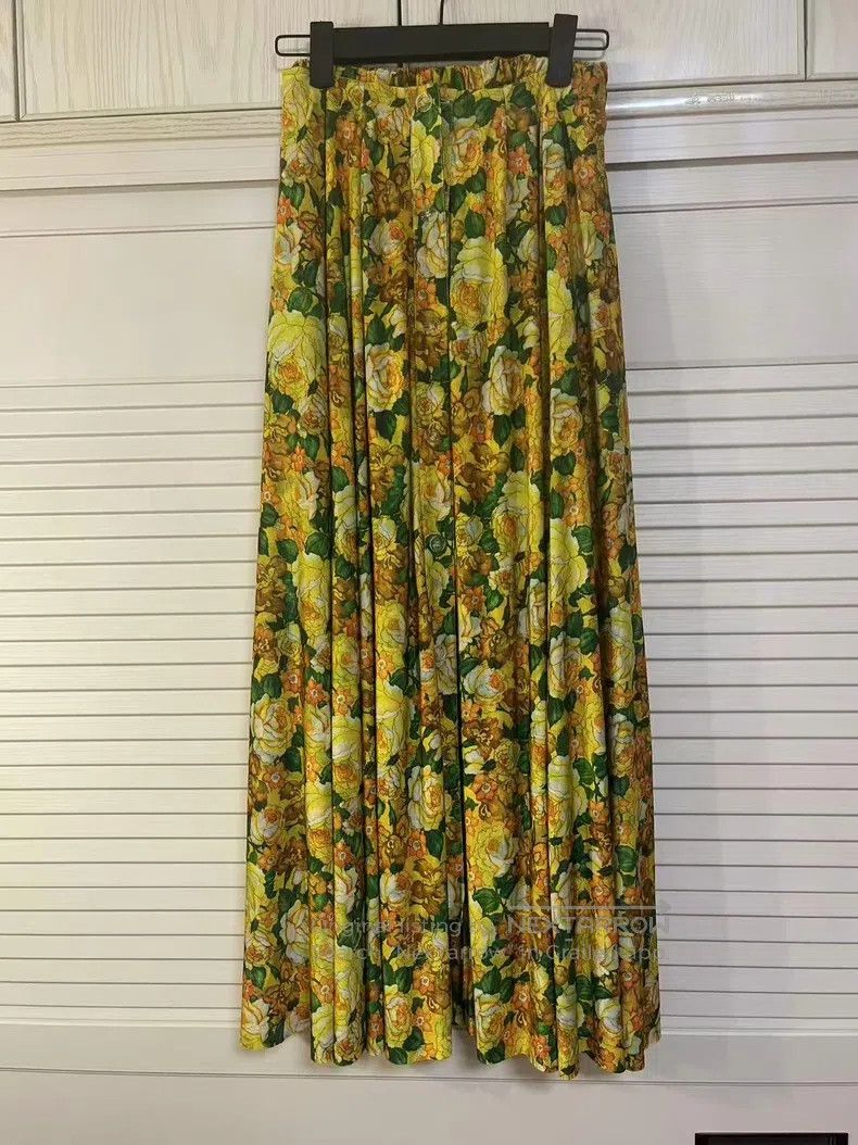 Vetements Vetements size S Yellow Floral Skirt Size 23" - 1 Thumbnail
