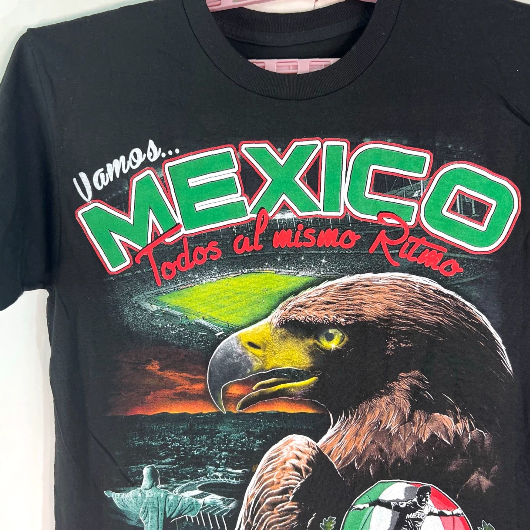 Vintage VINTAGE Mexico Brazil Soccer 2014 T-Shirt Adult Large Black Graphic Men 2 Sided Size US L / EU 52-54 / 3 - 2 Thumbnail