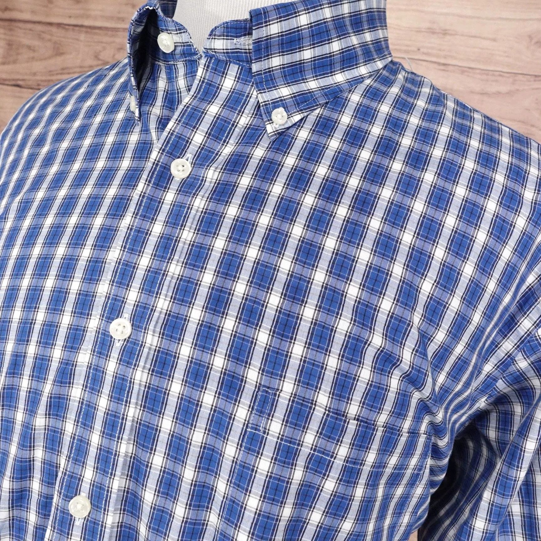 Croft & Barrow Croft & Barrow Shirt Mens 2XL 18.5-19 36/37 Blue Plaid Long Sleeve Button Down Size US XXL / EU 58 / 5 - 2 Thumbnail