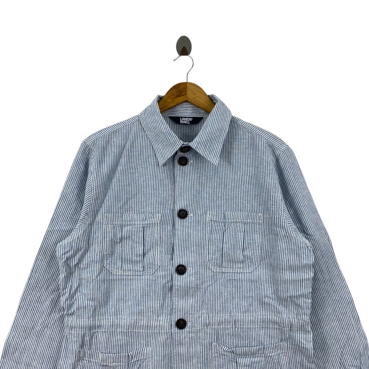 Lands' End LAND’S END Button Up Hickory Stripes Collar Casual Shirt Size US M / EU 48-50 / 2 - 2 Thumbnail