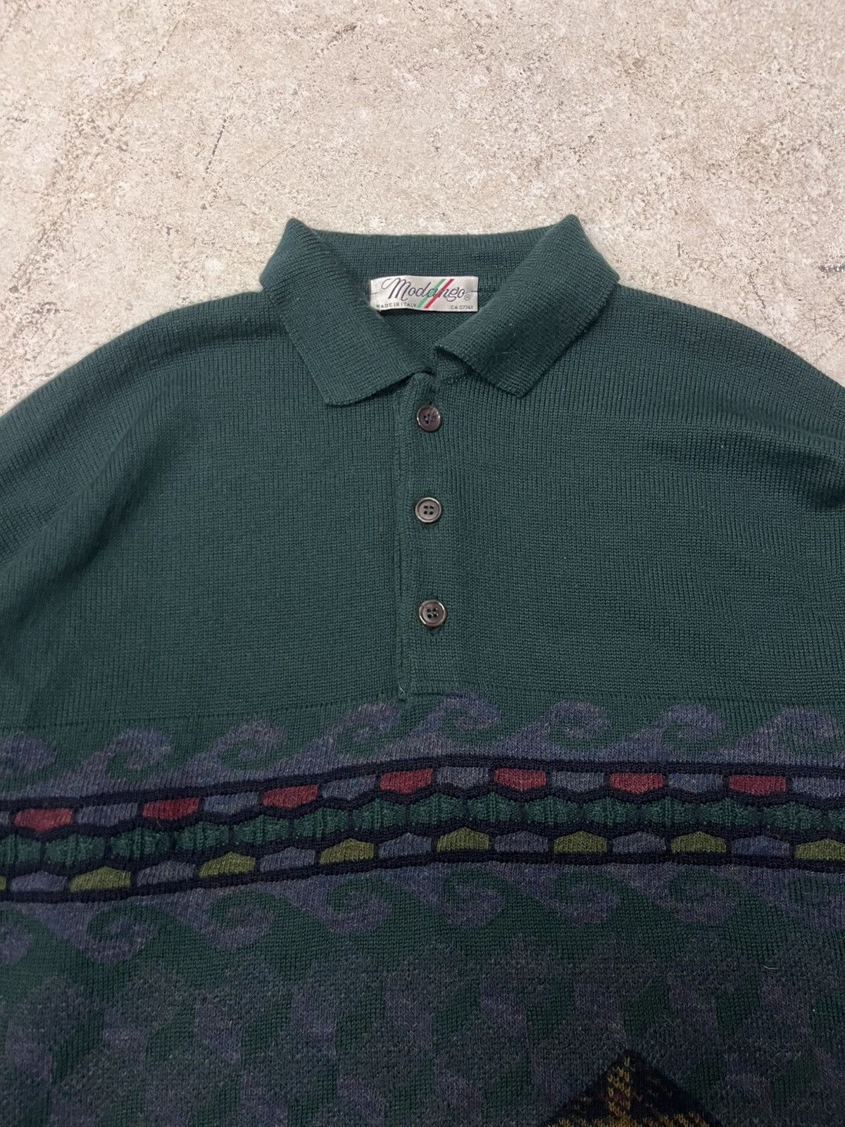 Vintage Vintage dark green knit sweater Size US XL / EU 56 / 4 - 1 Thumbnail