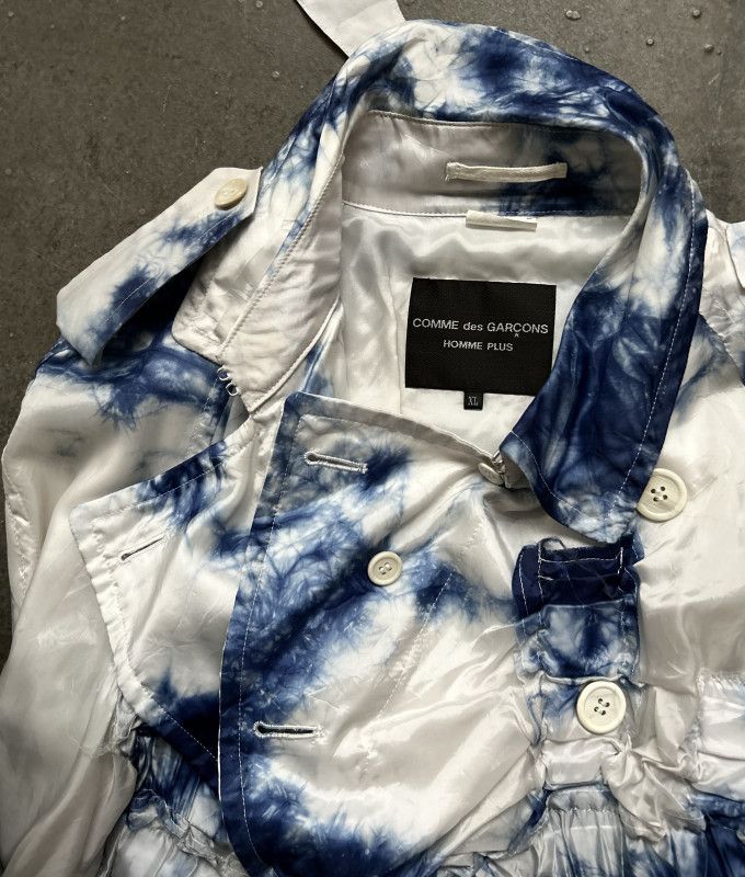 Comme des Garcons Homme Plus SS19 Runway Blue-and-White Porcelain Draped Coat Size US L / EU 52-54 / 3 - 6 Thumbnail