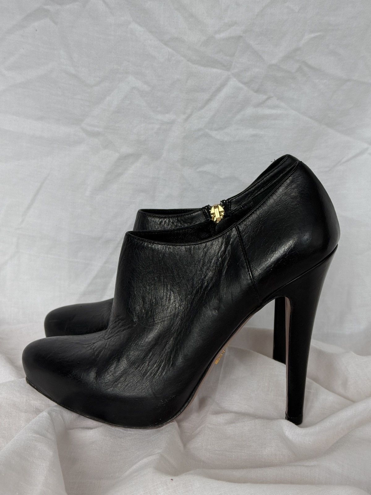 Designer × Prada Prada Black Leather Ankle Boots Biker Boots Size US 6 / IT 36 - 2 Thumbnail