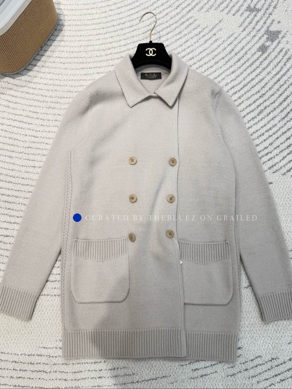 Loro Piana Beige Collared Double-Breasted Knit Cardigan XS Size US XS / EU 42 / 0 - 1 Thumbnail