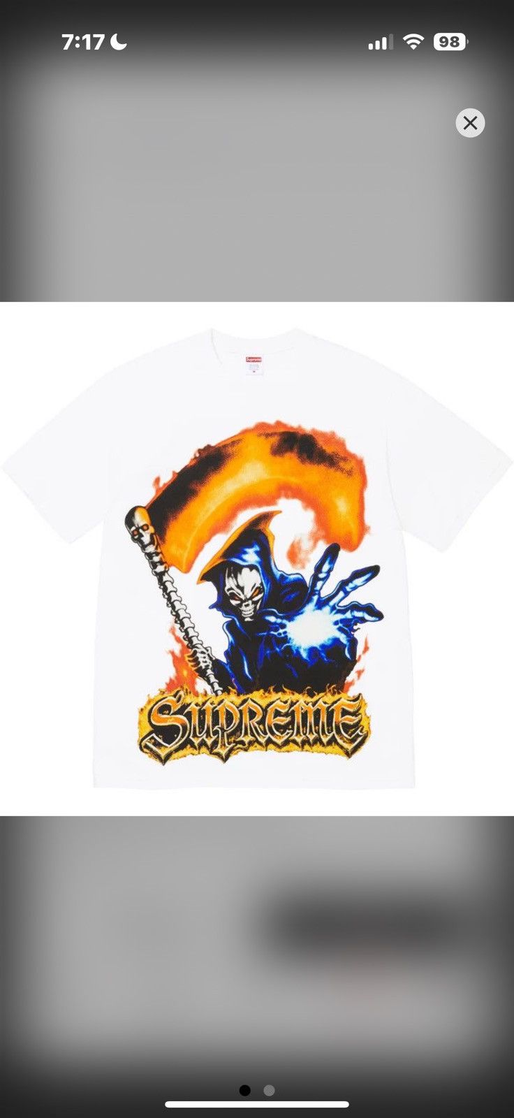 Supreme Supreme Grim Reaper Tee White XL Size US XL / EU 56 / 4 - 1 Thumbnail