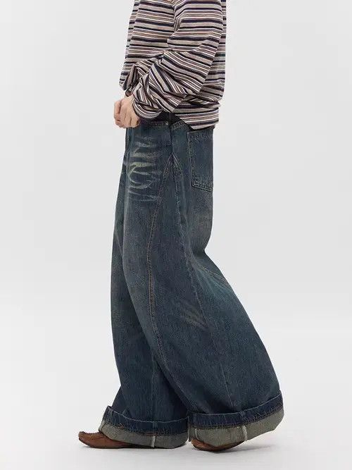 VIBE Washed machete design baggy vintage Y2K street hip hop jeans Size US 28 / EU 44 - 4 Thumbnail