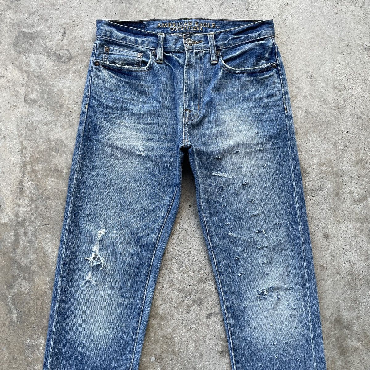 American Eagle Outfitters × Jean × Vintage Vintage American Eagle Outfitters Distressed Faded Jeans Size US 31 - 3 Thumbnail