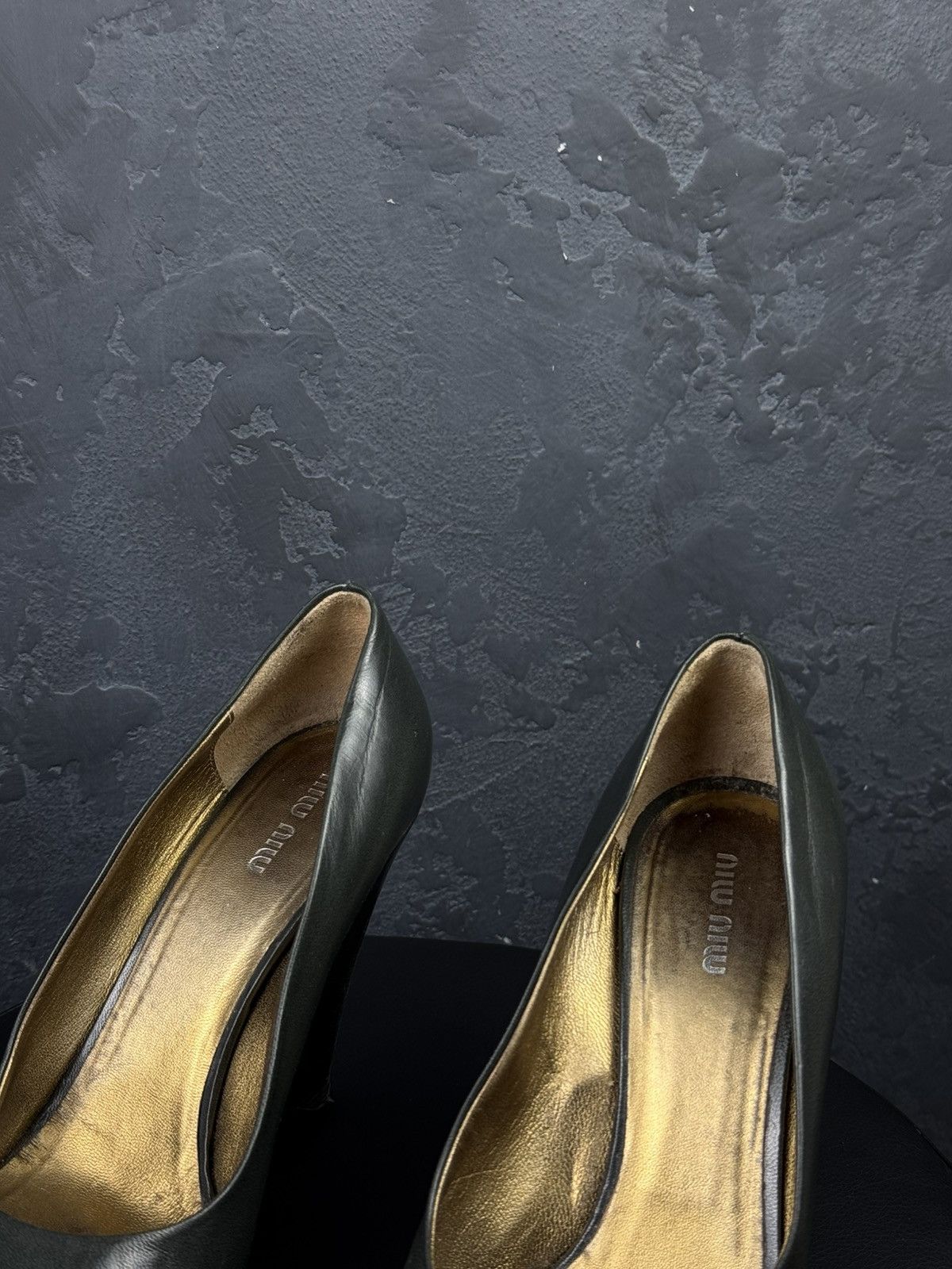 Miu Miu Miu Miu Women’s Leather Heels Dark Green Size 39 Size US 8.5 / IT 38.5 - 2 Thumbnail