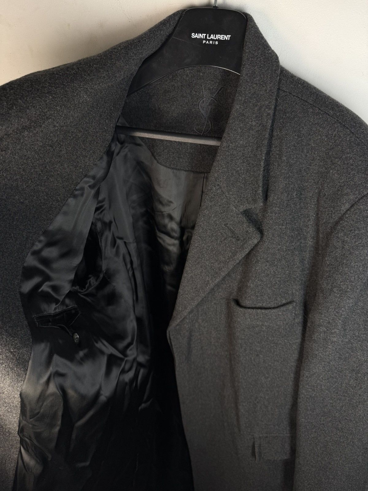 Yves Saint Laurent Grey Wool YSL Coat Heavy Soft Long Size US L / EU 52-54 / 3 - 18 Thumbnail