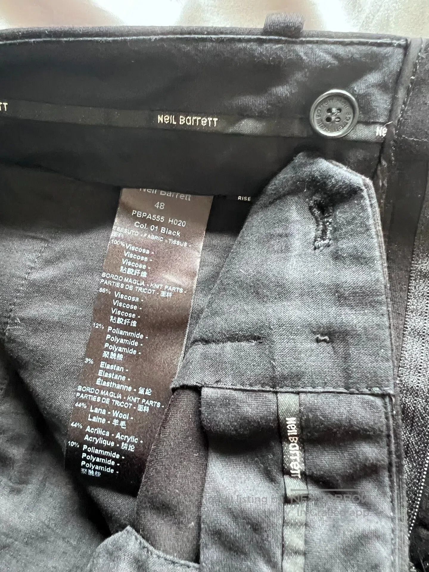 Neil Barrett neil barrett cargo tapered trousers in black. Size US 28 / EU 44 - 3 Thumbnail