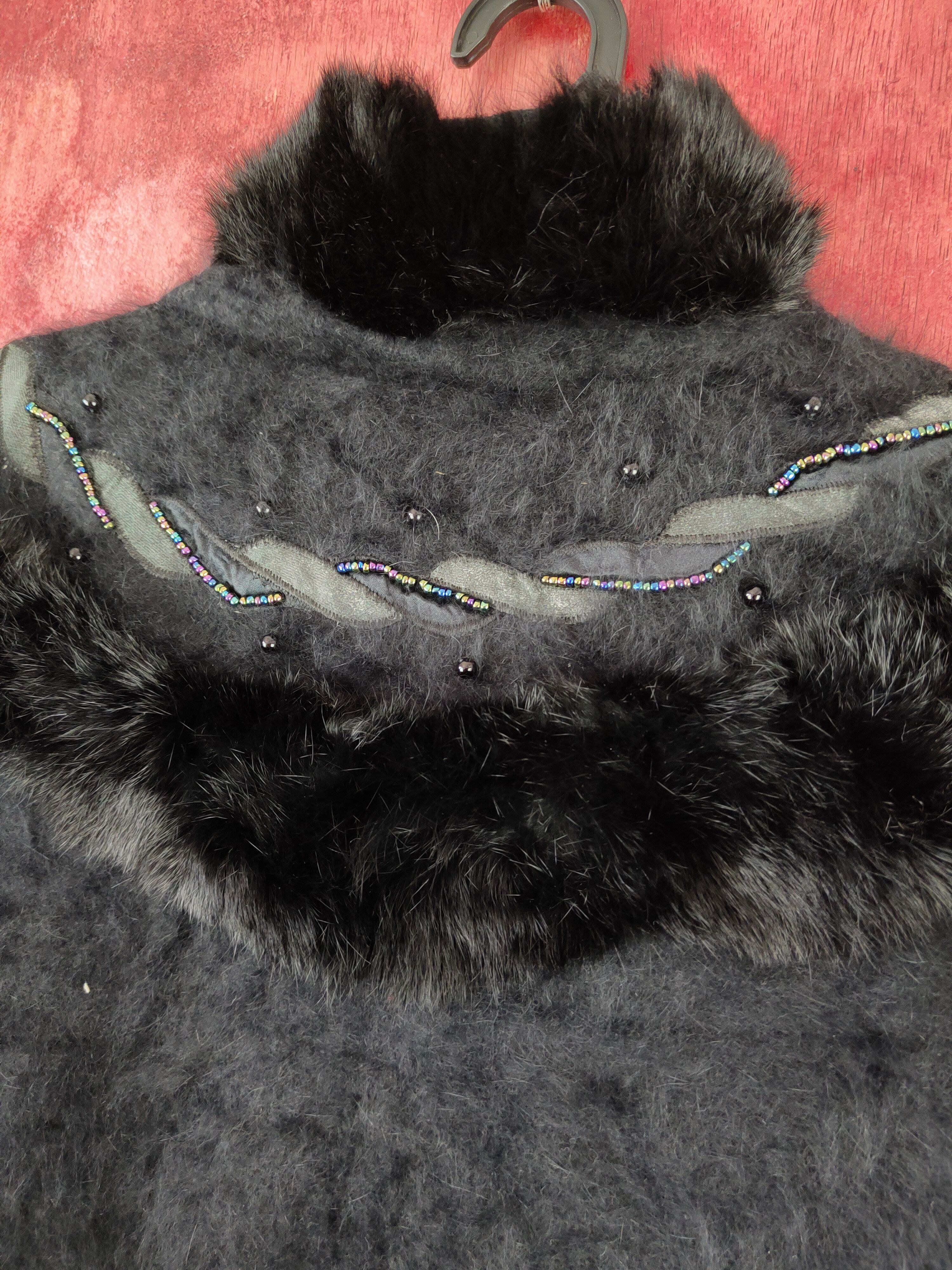 Homespun Knitwear Caratte Black Shag Shaggy Fur Mohair Jackets #S2040 Size L / US 10 / IT 46 - 7 Thumbnail