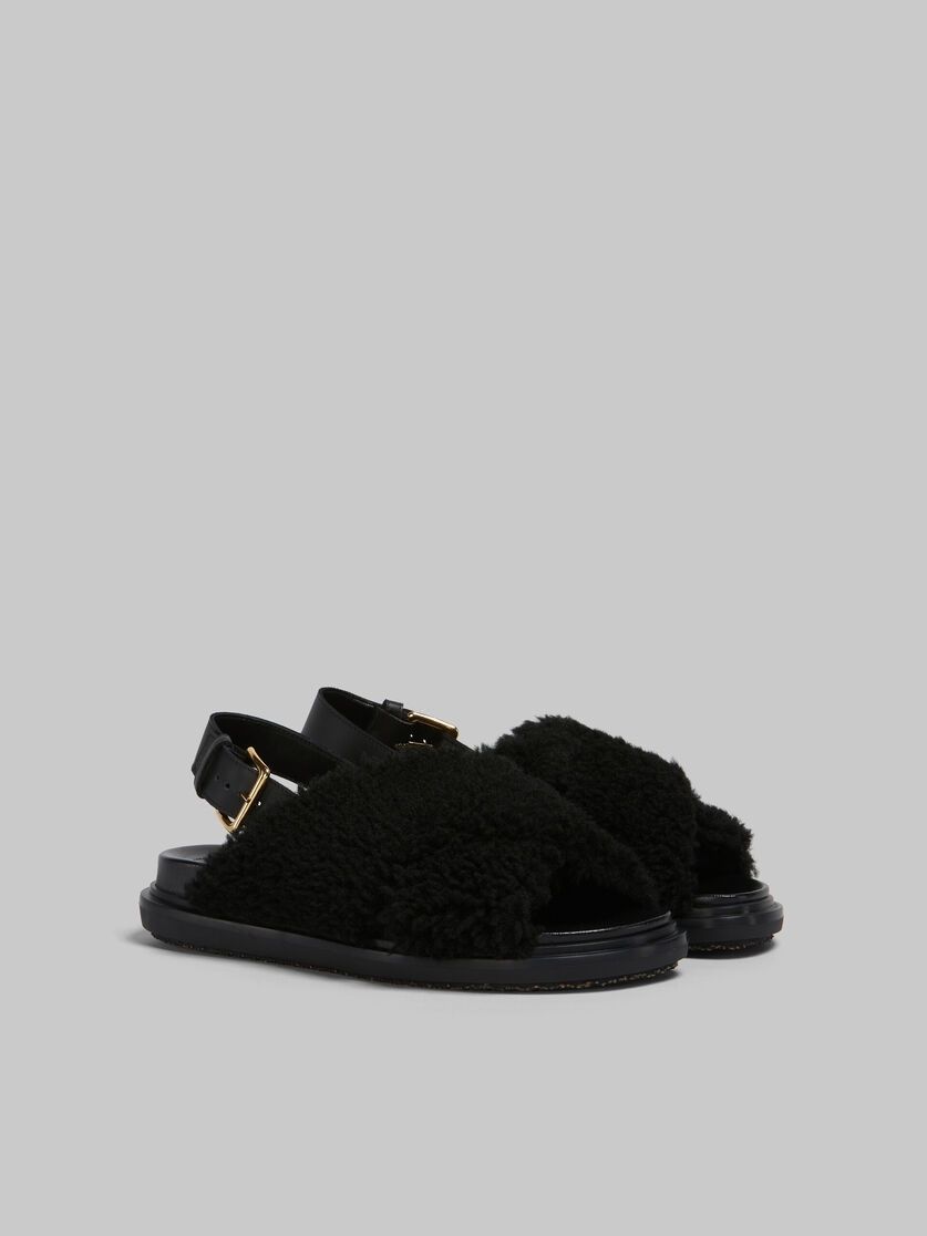 Marni o1w1db11225 Fussbett Shearling Sandals in Black Size US 9 / IT 39 - 2 Thumbnail