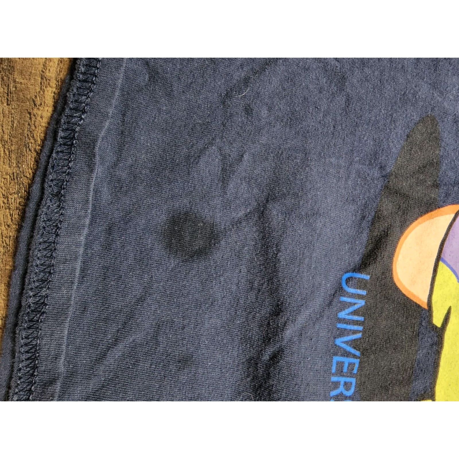 Vintage Mens XL Universal Studios Patrick Spongebob See My Point Distressed T-Shirt Crew Neck Short Sleeve Blue Cotton Graphic Print Size US 36 / EU 52 - 4 Thumbnail