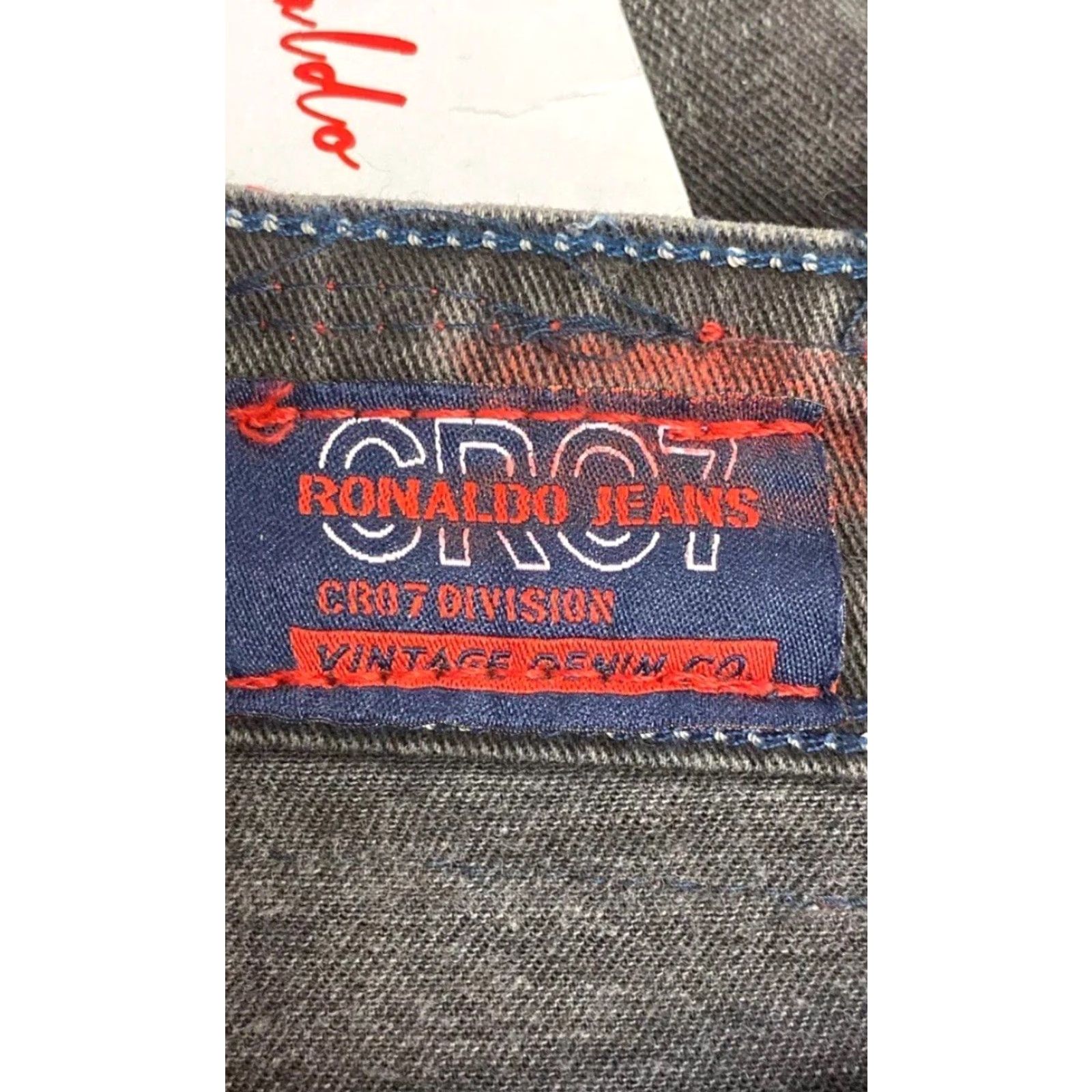 Vintage CR07 Jeans Men Slim Skinny Mid Rise Dark Wash Distressed 30 30in Gray Cotton Denim Button Zipper 5-Pocket Style Classic N/A Size US 30 / EU 46 - 4 Thumbnail
