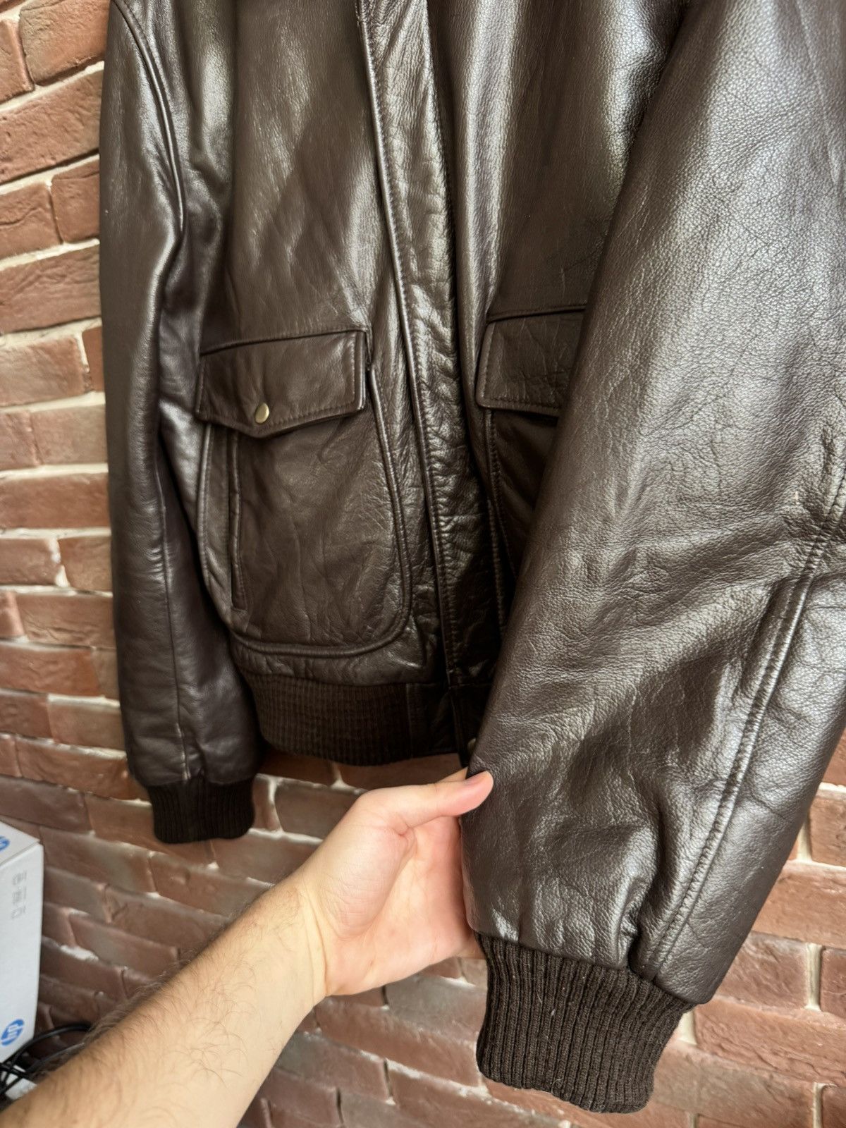 Vintage Conbipel Vintage 90s Flight Leather Jacket Rare Rock Roll Size US L / EU 52-54 / 3 - 9 Thumbnail