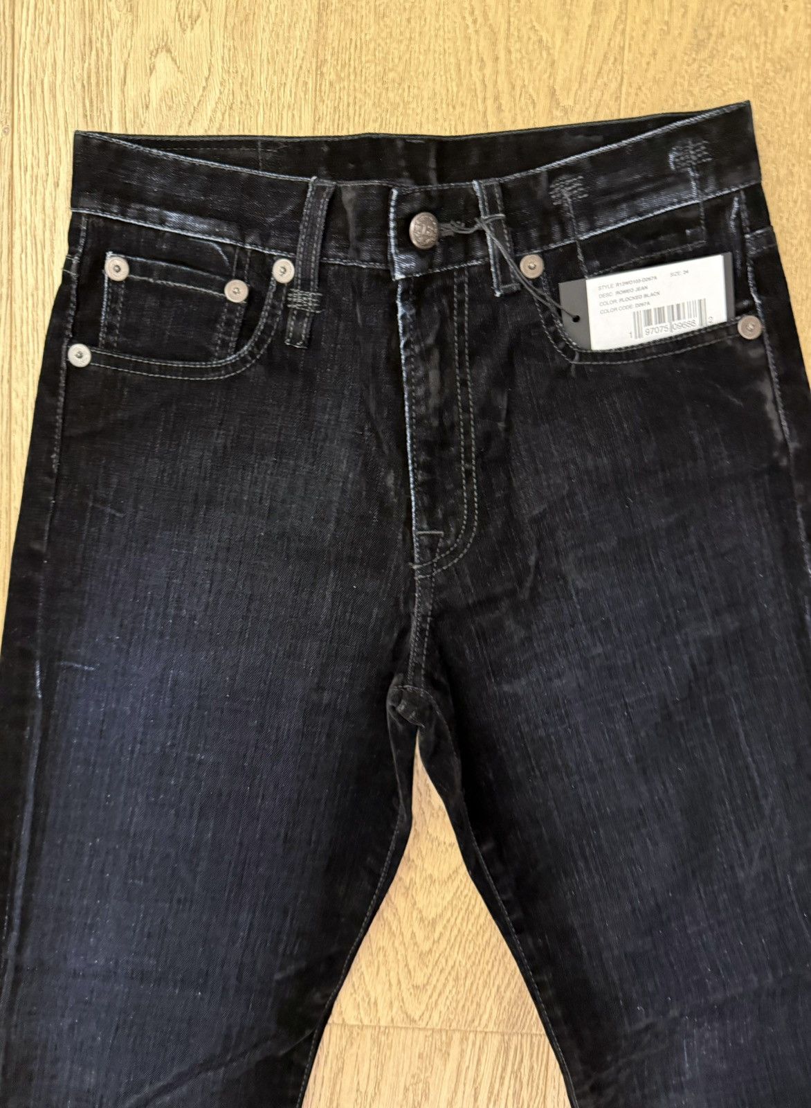 R13 R13 ROMEO JEAN FLOCKED BLACK Size 24" / US 00 / IT 34 - 2 Thumbnail