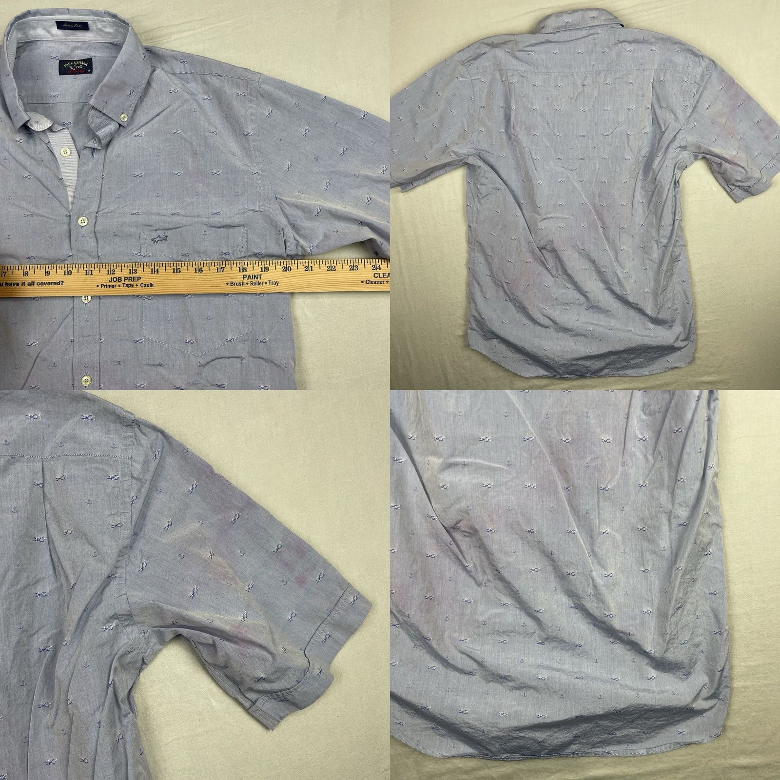 Paul & Shark Paul & Shark Shirt Men 40 Fits Medium Button-Down Pocket Knots Outdoor Yachting Blue Size US L / EU 52-54 / 3 - 9 Thumbnail