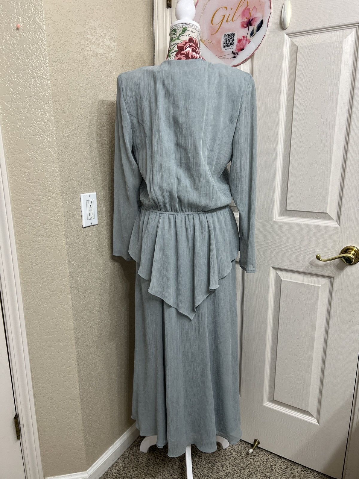 Other Spencer Alexis Vintage 80’s Blue Embroidered Long-Sleeve Size L / US 10 / IT 46 - 3 Thumbnail