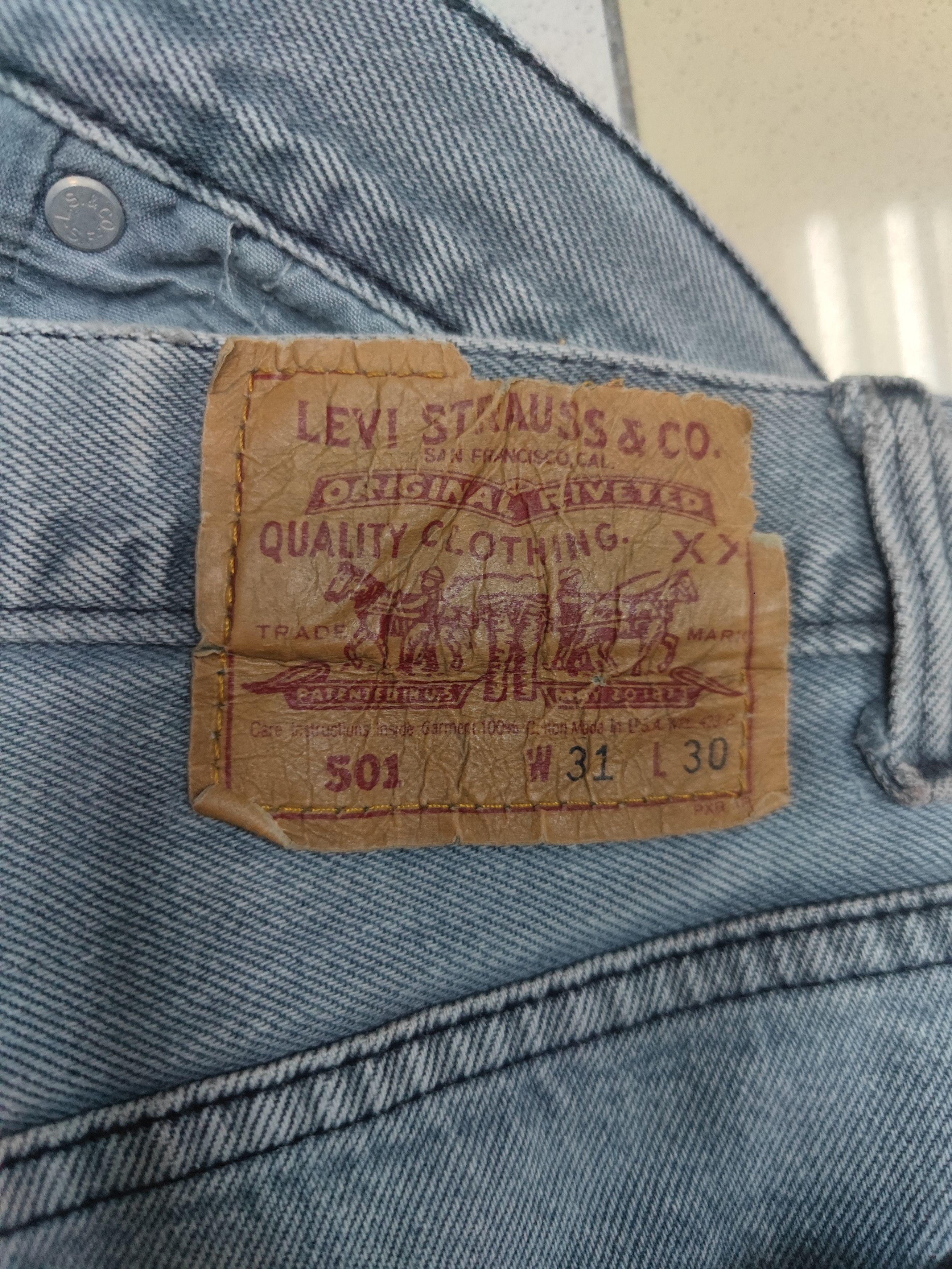 Jean × Levi's Vintage Levi's 501 Grey Distressed Size US 30 / EU 46 - 8 Thumbnail
