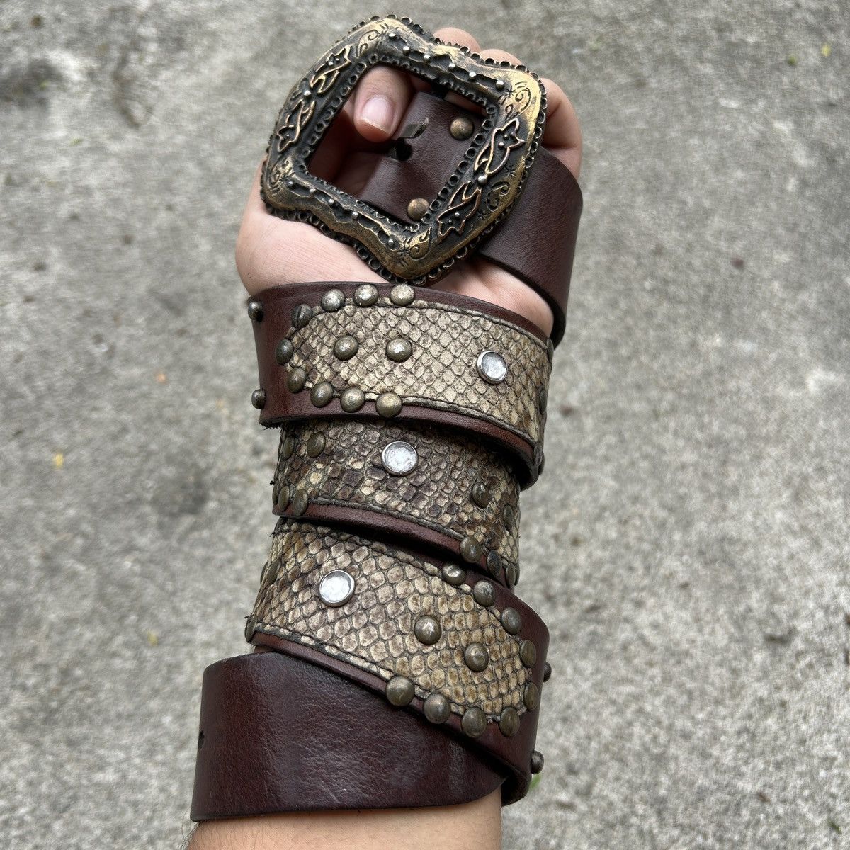 Vintage Vintage studded leather belt (Kapital Style) Size ONE SIZE - 1 Thumbnail