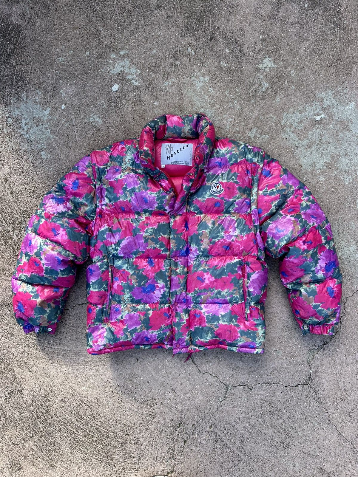 Moncler Grenoble 3 size Down Jacket Vest 1990s Flowers Print